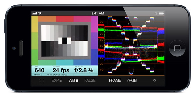 Cine Meter shooting a test chart