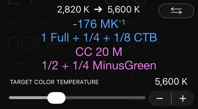 Color correction panel